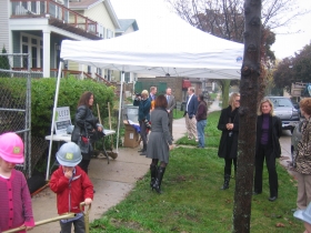 Want to make something festive on a drizzly day? Just add a tent and the colorful Sage on Jackson construction crew.