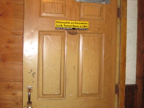 Duct tape is just one of the fastening systems used to hold the old building together.