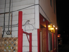 The unmistakable exterior of The Curve Bar is composed of many materials assembled over many years and under the hands of various skilled craftsmen and others.