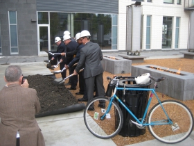 Moving dirt.