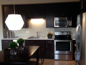 Kitchen in the model unit.