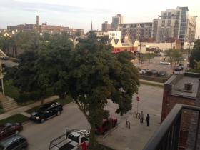 View from a balcony.