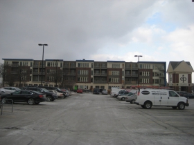 The Avenir from the East Pointe parking lot.