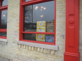 The beer arriving at the Red Lion.