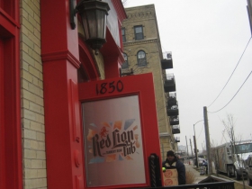 The beer arriving at the Red Lion.