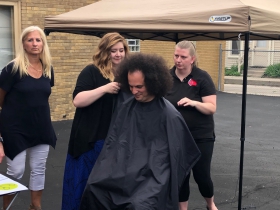 Kayleigh Kwasny Cuts Jonathan Brostoff's Hair