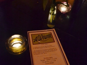 Menu at Allium
