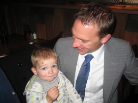 State Sen. Chris Larson and son Atticus.