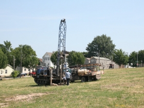 Early soil testing at the Park East Square site.