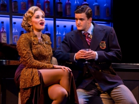 Emma Stratton as Reno Sweeney and Brian Krinsky as Billy Crocker in the National Tour of ANYTHING GOES.