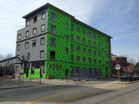 The new Jesuit Residence is under construction on Marquette's campus.