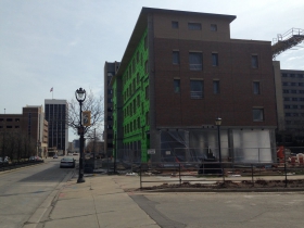 The new Jesuit Residence is under construction on Marquette's campus.