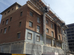 The new Jesuit Residence is under construction on Marquette's campus.