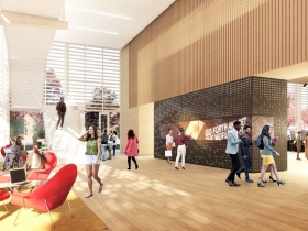 Lobby and statement wall