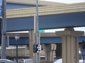 Much of the Tory Hill neighborhood has been replaced by the freeway