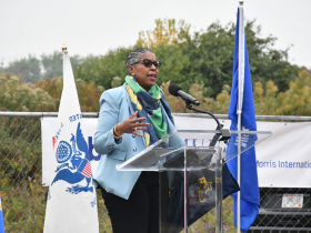 Brewers Foundation Director Cecilia Gore at VCP Milwaukee Groundbreaking