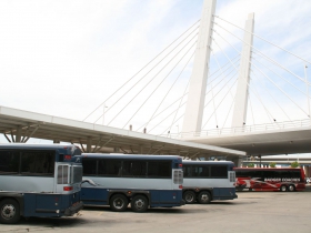 Buses at the Milwaukee Intermodal Station
