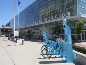 Milwaukee Intermodal station at N. 5th St. and W. St. Paul Ave.