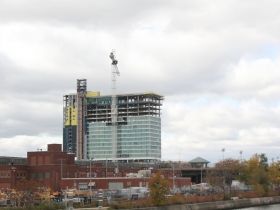 Construction of the Potawatomi Casino Hotel.