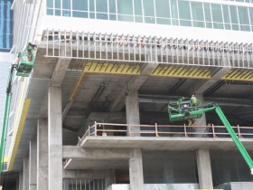 Construction of the Potawatomi Casino Hotel.