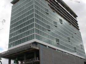 Construction of the Potawatomi Casino Hotel.