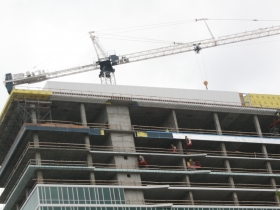 Construction of the Potawatomi Casino Hotel.