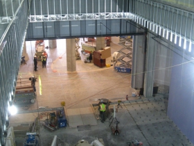 Work continues inside the new hotel.