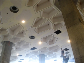 Installing the lights.