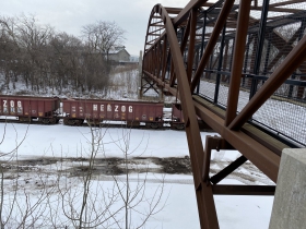 Potawatomi Bridge crossing the railroad yard