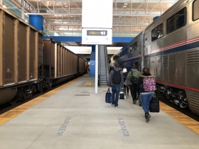 Freight Train in Milwaukee Intermodal Station
