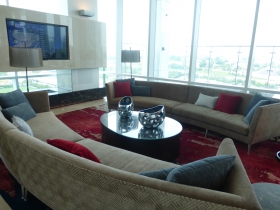 Luxury hotel room.