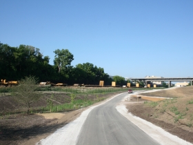 The Hank Aaron State Trail runs through Three Bridges Park.