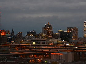 Downtown Milwaukee as seen from atop the Potawatomi Hotel.