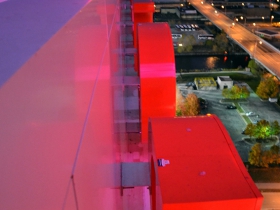 The giant red letters that spell out POTAWATOMI