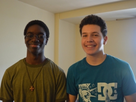 High school students Nana Yorke and Jonathan Medina.
