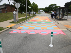 Phoenix S. Brown Slip Lane Mural - Resilient Flag