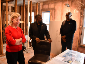 Sen. Tammy Baldwin, DCD Commissioner Lafayette Crump and Ezekiel's Jim Gaillard
