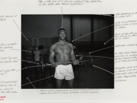 Harold Meeks and Nigel Poor, Gym Profile 7-15-75, 2013. Inkjet print and ink.