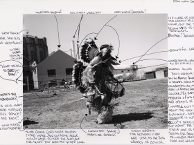 Mesro Coles-El and Nigel Poor. Indian Pow Wow, 2013. Inkjet print and ink.
