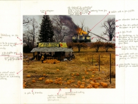 Nigel Poor and Frankie Smith, Mapping Joel Sternfeld, side A, 2011/12. Inkjet print and ink.