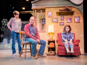 L-R: Mary MacDonald Kerr as Denise McShane, Tom Klubertanz as Terry McShane, Sara Zientek as Abby McShane