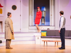 L-R: Ryan Schabach as Robert, Anne Walaszek as Gloria, Brian J. Gill as Bernard