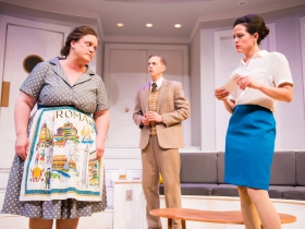 L-R: Marcella Kearns as Berthe, Ryan Schabach as Robert, Amber Smith as Gabriella