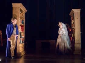 Josh Krause as Pip, Deborah Staples as Miss Havisham