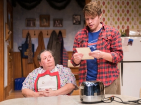 L-R: Raeleen McMillion as Clara Nowak, Josh Krause as Jimmy Nowak.