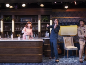 Milwaukee Repertory Theater presents The All Night Strut! in the Stackner Cabaret from November 9, 2018 – January 13, 2019.  Left to Right: Katherine Thomas, Kelley Faulkner, Brian Russell Carey, Nygel D. Robinson