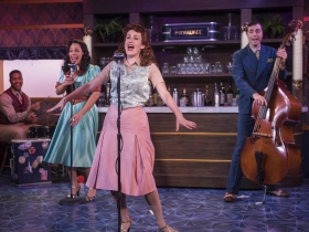 Milwaukee Repertory Theater presents The All Night Strut! in the Stackner Cabaret from November 9, 2018 – January 13, 2019.  Left to Right: Nygel D. Robinson, Katherine Thomas, Kelley Faulkner, Brian Russell Carey