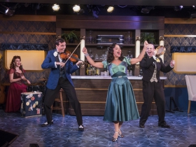 Milwaukee Repertory Theater presents The All Night Strut! in the Stackner Cabaret from November 9, 2018 – January 13, 2019.  Left to Right: Kelley Faulkner, Brian Russell Carey, Katherine Thomas, Jonathan Spivey