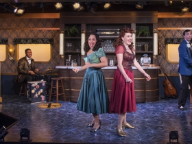 Milwaukee Repertory Theater presents The All Night Strut! in the Stackner Cabaret from November 9, 2018 – January 13, 2019.  Left to Right: Jonathan Spivey, Nygel D. Robinson, Katherine Thomas, Kelley Faulkner, Brian Russell Carey