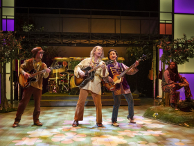 Milwaukee Repertory Theater presents As You Like It in the Quadracci Powerhouse February 15 – March 20, 2022. Pictured L-R: Morgan Matthew Bernhard, Don Noble, Kurt Schweitz and Marquis Wood